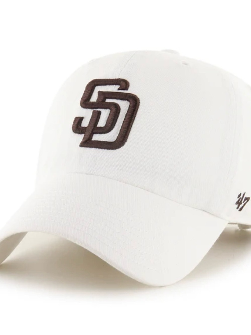 47 Brand San Diego Padres White Cap with Brown SD Logo